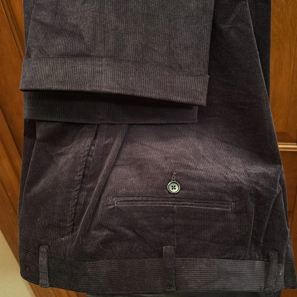 Loro Piana Corduroy Pants, Navy Blue 👖 🇮🇹 - Picture 3 of 5